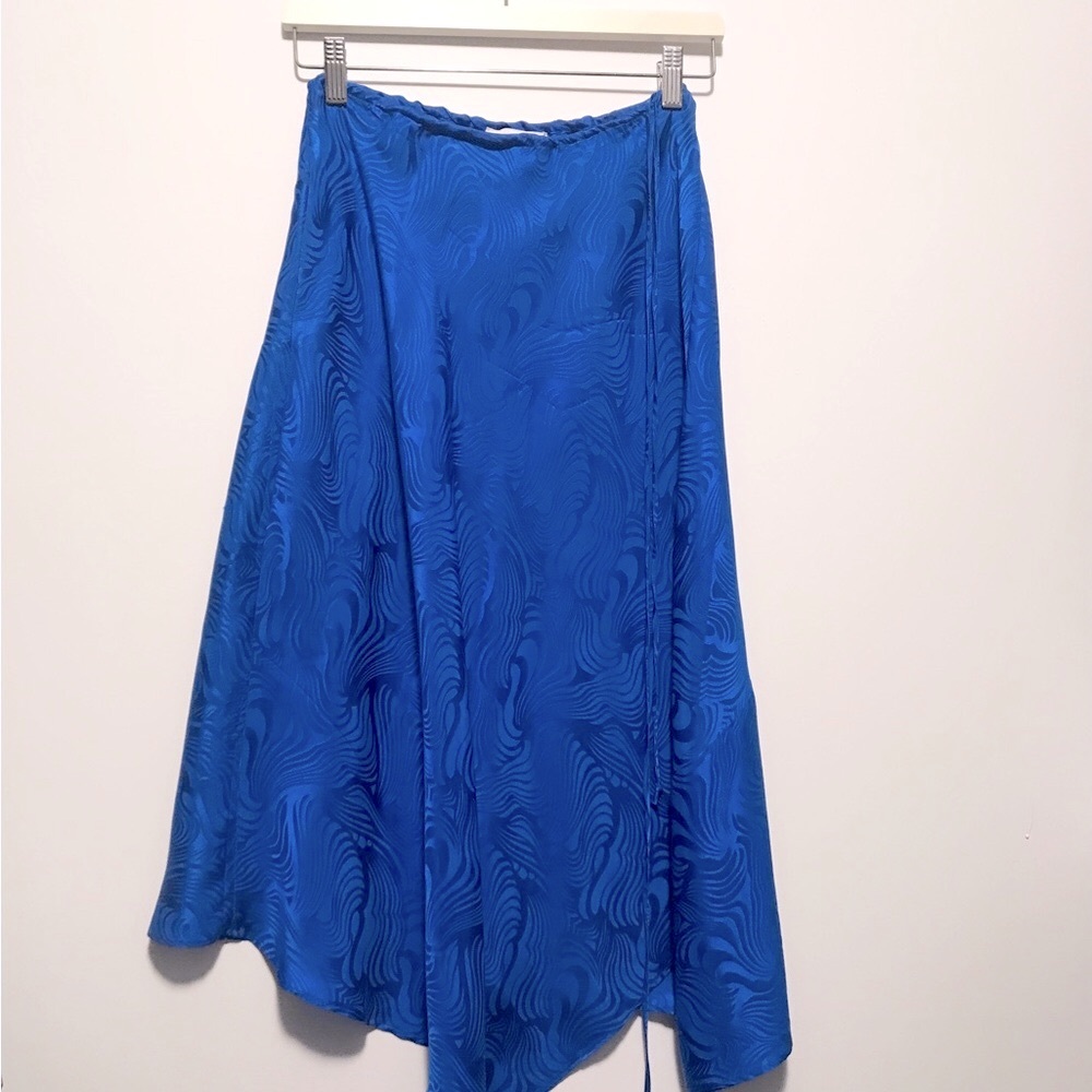 Silk satin midi skirt